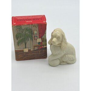 Avon Lady Spaniel Patchwork Cologne 1.5 Fl Oz Ceramic Dog Figurine Bottle Vintag